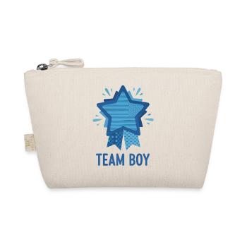 Gender Reveal Team Boy Baby Shower Baby - Organic Pouch - nature - Front
