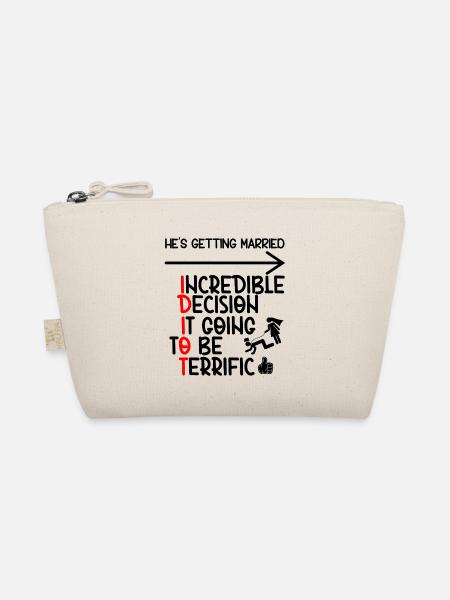 Funny Groomsmen Bachelor Party Idiot - Organic Pouch - nature - Front