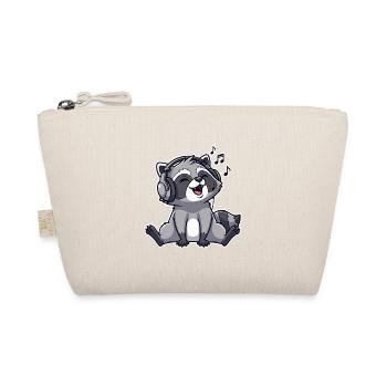 Raccoon Singing Listening to Music - Organic Pouch - nature - Front