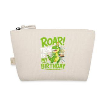 Roaring Today Is My Birthday T-Rex Dino Cake - Organic Pouch - nature - Front