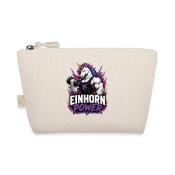 Einhorn Power Fitness Gym Shirt - Bio-Täschchen - Natur - Vorne