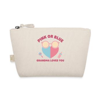 Gender Reveal Baby Shower Pink Or Blue Grandma - Organic Pouch - nature - Front
