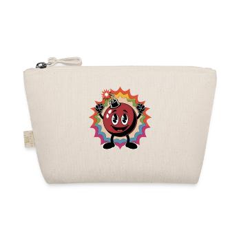 Cheerful cartoon bombshell with rainbow background - Organic Pouch - nature - Front