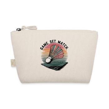 Game Set Match Badminton Retro Style Badminton - Organic Pouch - nature - Front