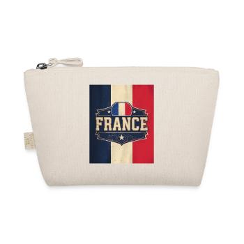 Französische Frankreich Flagge Vintage - Bio-Täschchen - Natur - Vorne