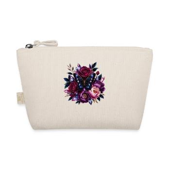 Fleurs violettes et papillon bleu - Trousse biologique - nature - Devant