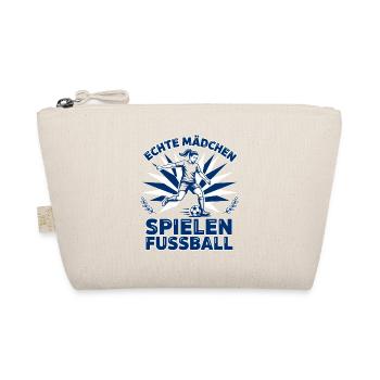 Echte Mädchen Spielen Fussball Frauenfussball - Bio-Täschchen - Natur - Vorne