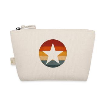 Retro Sunset Stern Vintage Sonne Stern Silhouette - Bio-Täschchen - Natur - Vorne