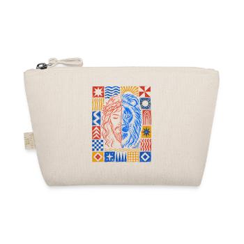 Double Face Lion Portrait Mosaic - Organic Pouch - nature - Front