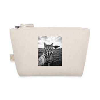 Funny Cat Selfie with Alien and UFO - Organic Pouch - nature - Front