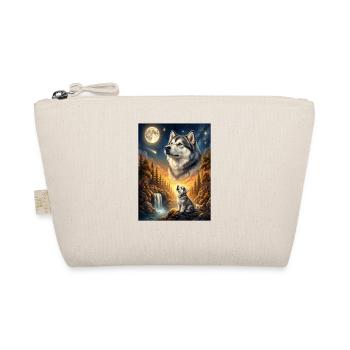 Howling to the Moon Meme Dog Alaskan Malamute - Organic Pouch - nature - Front