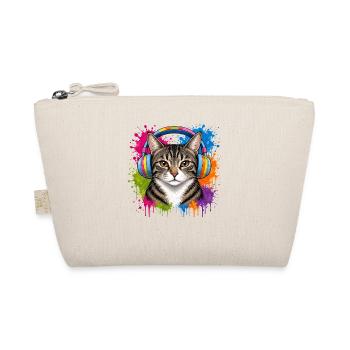 Chat avec écouteurs musicaux en couleur Splash Cats - Trousse biologique - nature - Devant