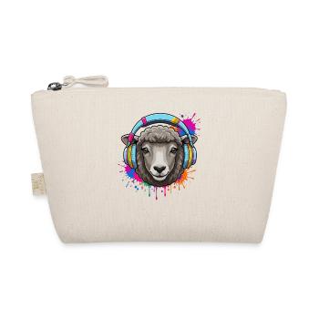 A sheep with colorful music headphones - Organic Pouch - nature - Front