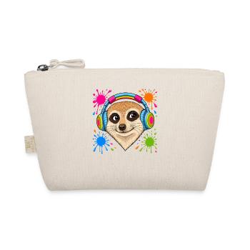Meerkat with colorful music headphones - Organic Pouch - nature - Front