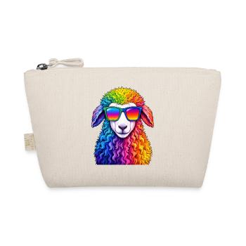 Rainbow Llama with Sunglasses - Organic Pouch - nature - Front