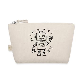 Robot Toy Children's Birthday Nerd Baby - Organic Pouch - nature - Front