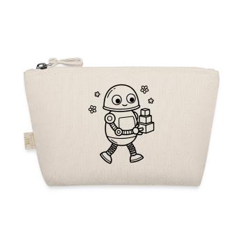 Robot Toy Children's Birthday Nerd Baby - Organic Pouch - nature - Front