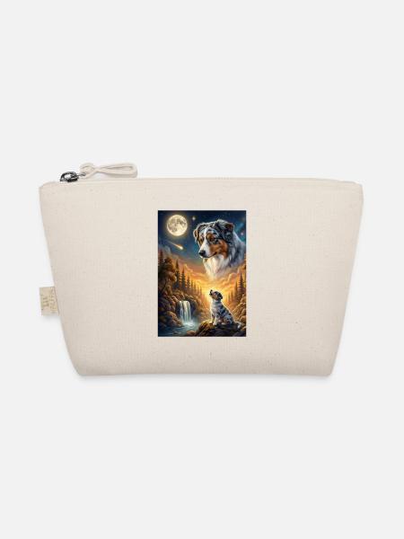 Howling to the Moon Meme Hund Australian Shepherd - Bio-Täschchen - Natur