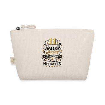 11. Hochzeitstag Jahrestag Geschenk Ehepaar - Bio-Täschchen - Natur - Vorne