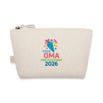 Stolze Oma eines Schulkindes 2026 - Bio-Täschchen - Natur - Vorne