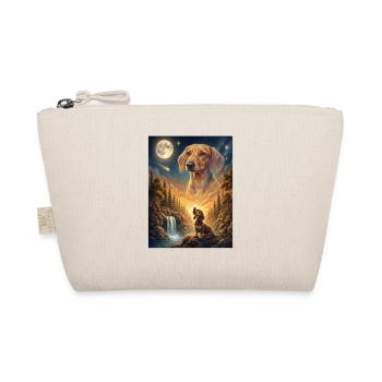 Howling to the Moon Meme Dog Dachshund - Organic Pouch - nature - Front