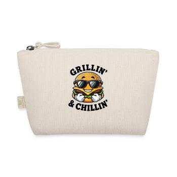 Cheeseburger Fast Food Cartoon Grill Spruch - Bio-Täschchen - Natur - Vorne
