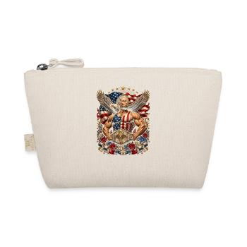 Superhero Abraham Lincoln – Funny 4th of July - Organic Pouch - nature - Front