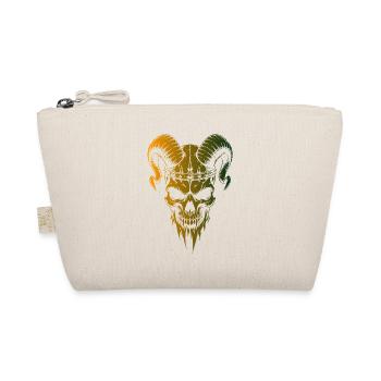 Skull with Horns Skull - Organic Pouch - nature - Front