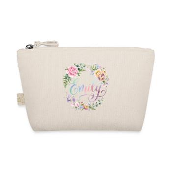 Imprimé du nom d’Emily en couronne florale - Trousse biologique - nature - Devant