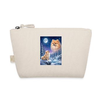 Howling to the Moon Meme Dog Pomeranian - Organic Pouch - nature - Front