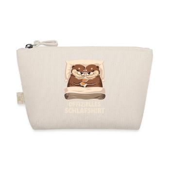 Kuschels Otterpärchen Schlafshirt - Bio-Täschchen - Natur - Vorne