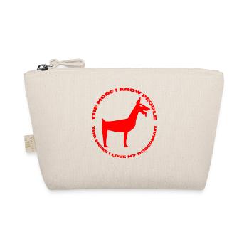 Red Doberman Dog Humor - Bio-Täschchen - Natur - Vorne
