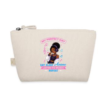 Anime and Music Chibi Black Girl - Organic Pouch - nature - Front