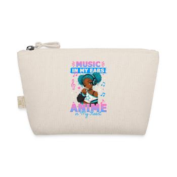 Anime and Music Chibi Black Girl - Organic Pouch - nature - Front