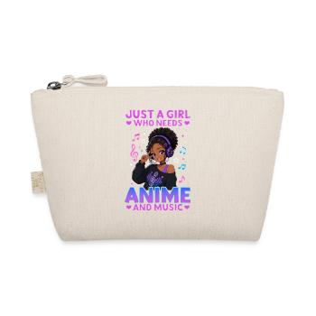 Anime and Music Chibi Black Girl - Organic Pouch - nature - Front