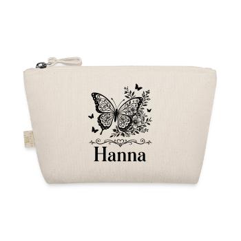 Hanna Vorname Schmetterling Blumen Geschenk - Bio-Täschchen - Natur - Vorne