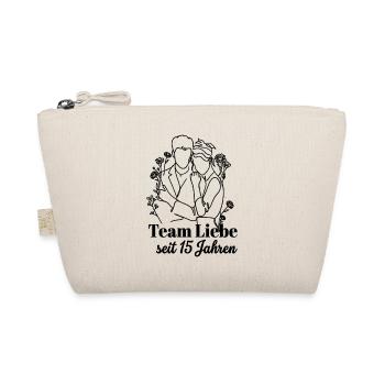 Team Liebe seit 15 Jahren Jahrestag Geschenk Paar - Bio-Täschchen - Natur - Vorne