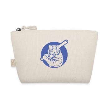 Minimalist Tiger Baseball Player Silhouette - Organic Pouch - nature - Front