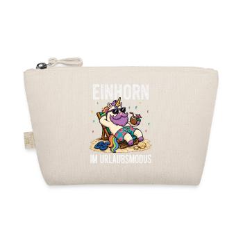Einhorn Urlaubsmodus Männer Camping Fun Shirt  - Bio-Täschchen - Natur - Vorne