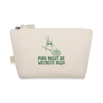Papa macht die weltbeste Pizza Retro Katze - Bio-Täschchen - Natur - Vorne