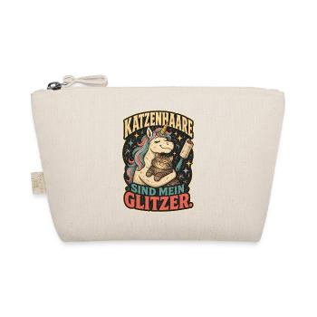 Katzenhaare sind mein Glitzer Shirt - Bio-Täschchen - Natur - Vorne