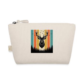 Deer head in the forest with birds and trees nature - Organic Pouch - nature - Front