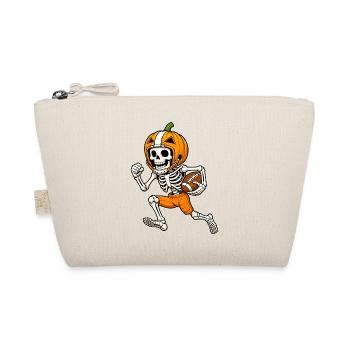 Halloween, America Football, Skeleton - Organic Pouch - nature - Front