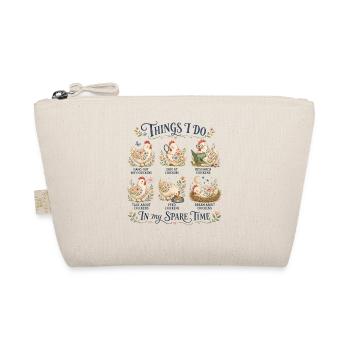 Passion Chickens Humor Farmer Retro - Organic Pouch - nature - Front