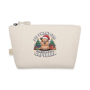 Capybara Christmas Wish - Organic Pouch - nature - Front