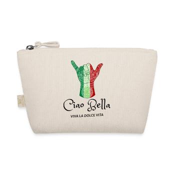 Italian Flag Tribal Horn Hand - Organic Pouch - nature - Front