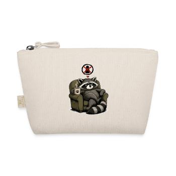 Coffee loving raccoon in armchair - Organic Pouch - nature - Front
