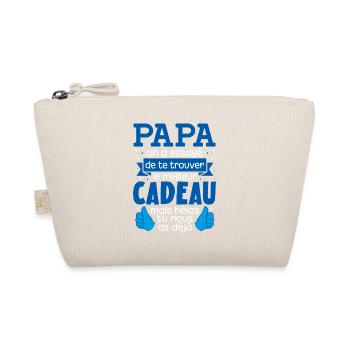 Papa le meilleur cadeau tu nous as déjà drôle - Trousse biologique - nature - Devant