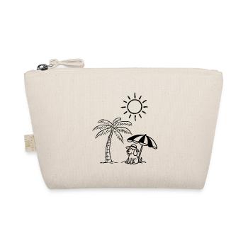 Lustiges Hundedesign am Strand  - Bio-Täschchen - Natur - Vorne