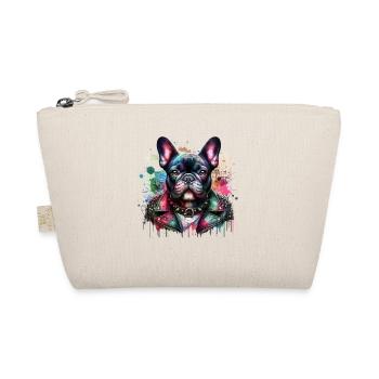 Französische Bulldogge Punk Style Hundeprint - Bio-Täschchen - Natur - Vorne